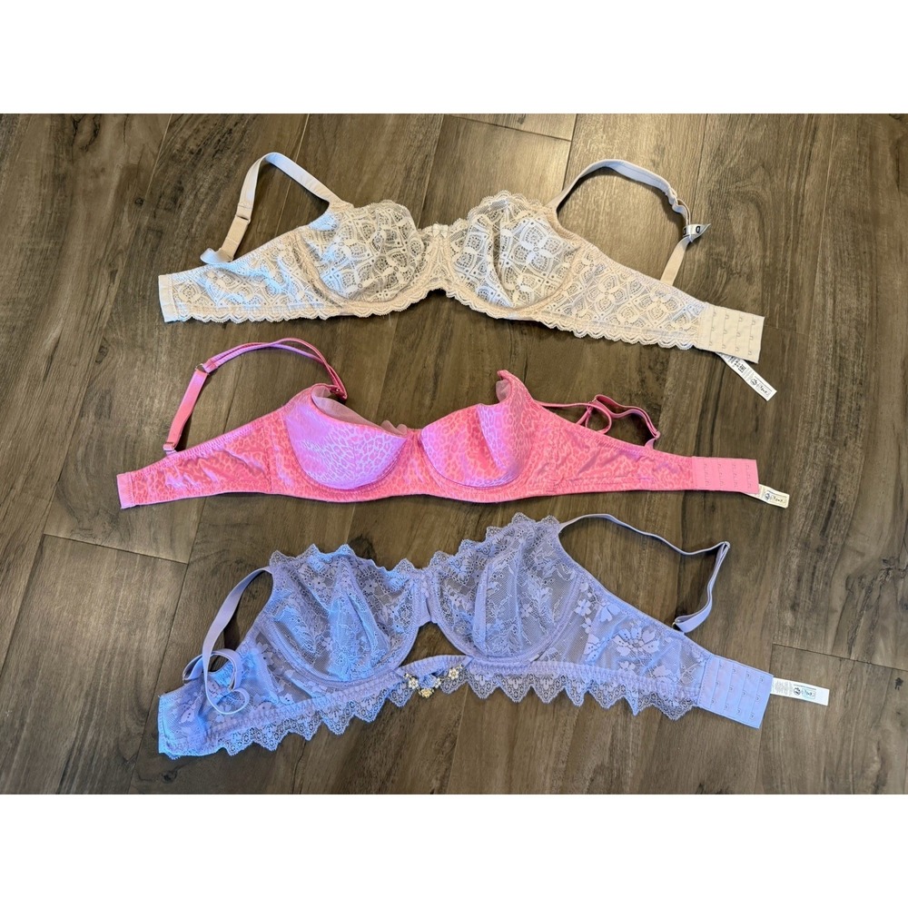 INTIMISSIMI LOT OF 3 CAUSAL LACE WOMEN'S PADDED BRAS SIZE USA 36D
